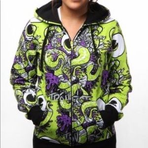Iron Fist Oh No Lime Green Hoodie L EUC